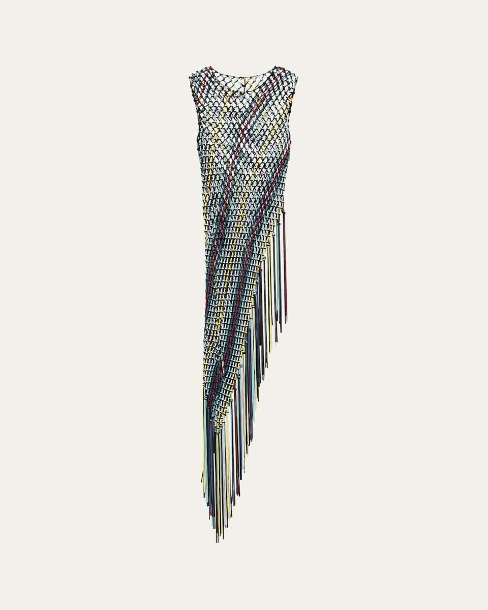 Niamh Fishnet Asymmetric Fringe Tunic